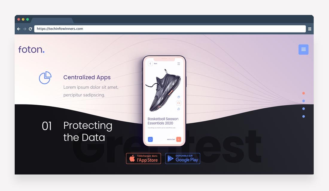 Foton Software and App Landing Page