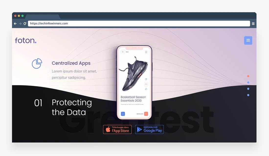 Foton Software and App Landing Page
