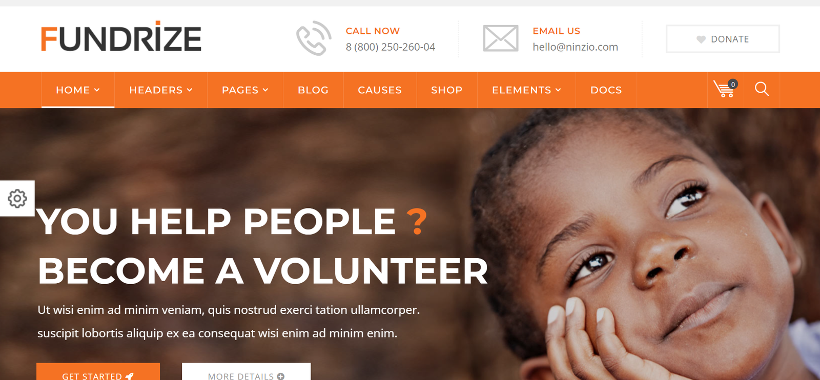 Fundrize Charity WordPress themes